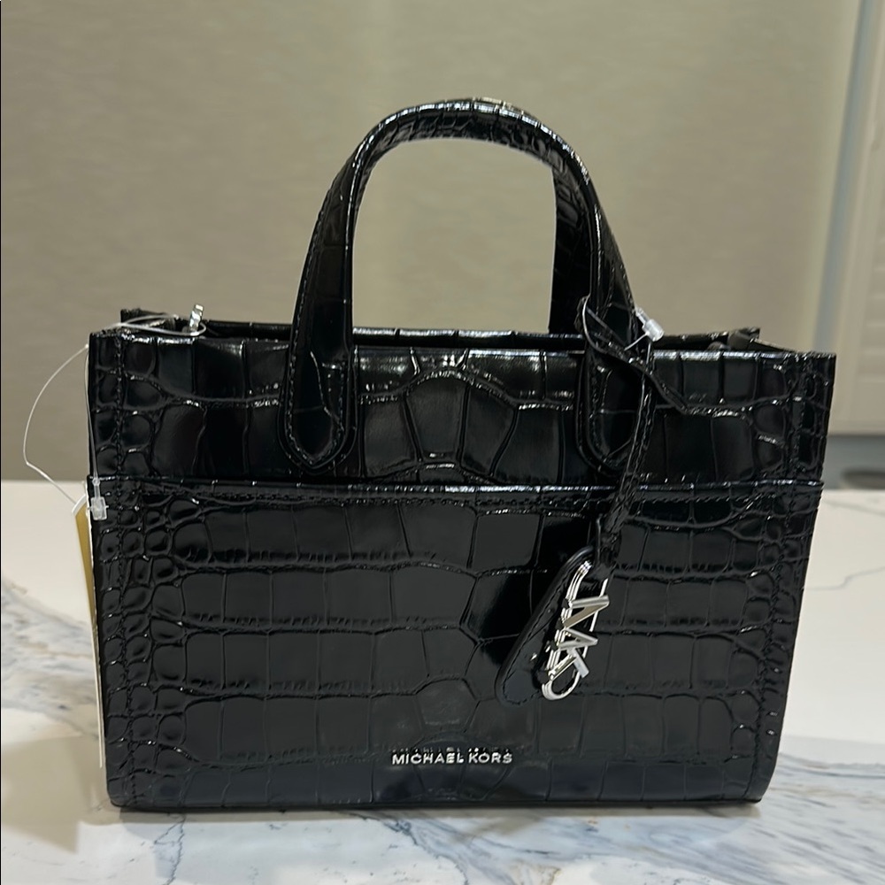 Michael Michael Kors Gigi Embossed Leather Purse Black NWT